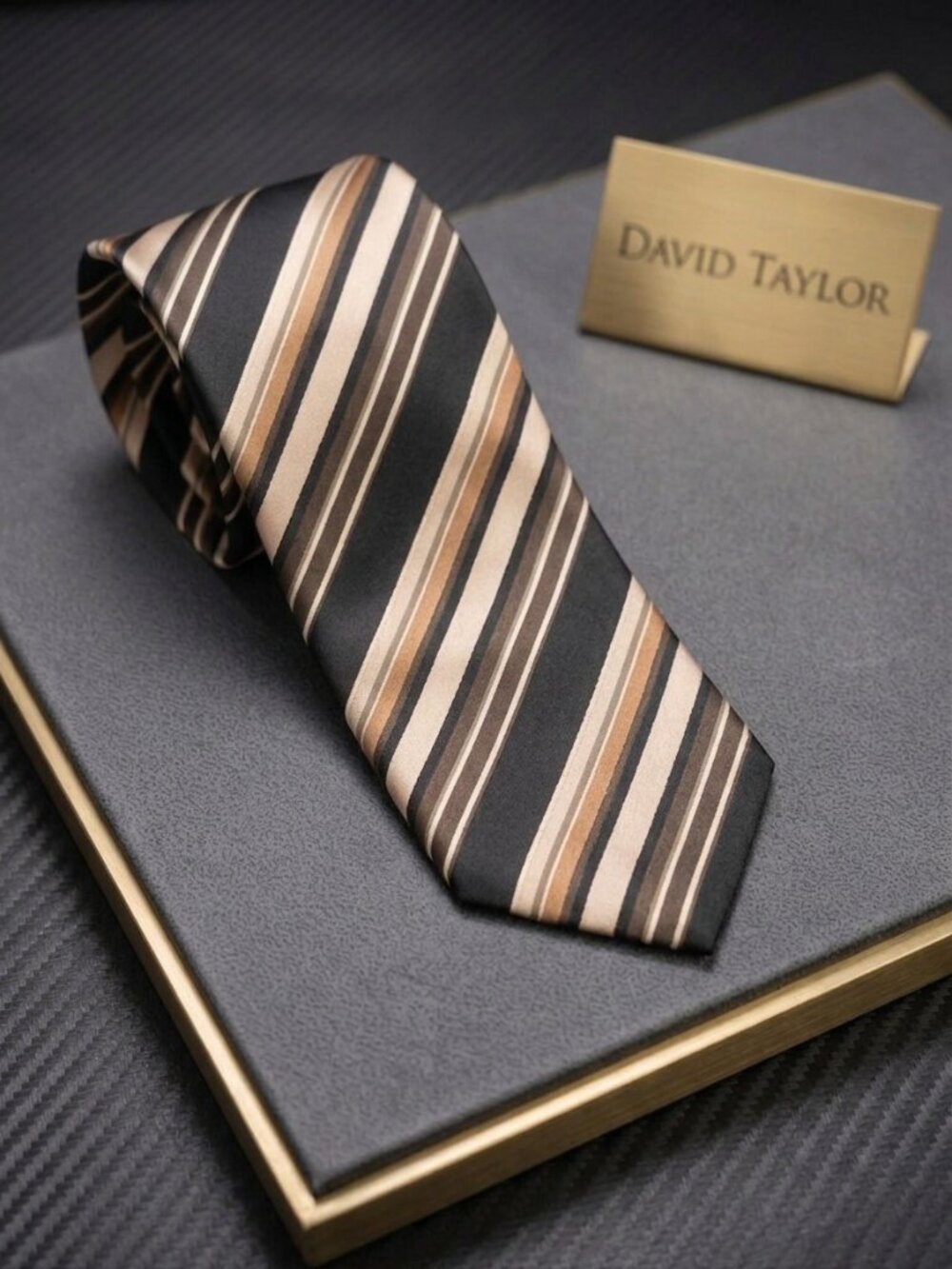 A classic striped men's necktie by David Taylor